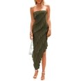 thumbnail image 1 of Vestido PRETTYGARDEN Largo sin Tirantes con Volantes Verde Militar XL, 1 of 8