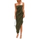 thumbnail image 1 of Vestido PRETTYGARDEN Largo sin Tirantes con Volantes Verde Militar XL, 1 of 8