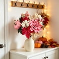 thumbnail image 6 of SLYNSHome Artificial Fall Pumpkin Floral Bouquet,Pink Faux Sunflower Maple Berry Flower Stems, Harvest Tabletop Arrangement For Thanksgiving Indoor Home Mantel Decor, 6 of 6