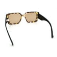 thumbnail image 7 of Womens Diamond Bevel Rectangle Classy Plastic Designer Fashion Sunglasses [Flower Black - Brown], 7 of 7