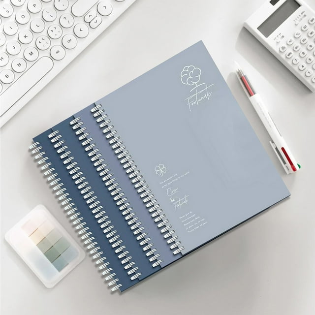 Seyotauo 4 Pack A5 Spiral Notebooks for Work 60 Pages College Ruled Spiral Journal Notebook Cover Ruled Paper for Students Taking Class Notes Home Office Gift
