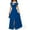 Blue, variant on Aobny Black Fancy Dresses Formal Prom A-Line Maxi Crew Neck Short Sleeve Women Casual Dresses