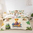 thumbnail image 3 of Erosebridal Cartoon Dinosaur Full Size Sheets for Kids Boys Girls, Dino Letter N Bed Sheets, 4pcs, 3 of 5