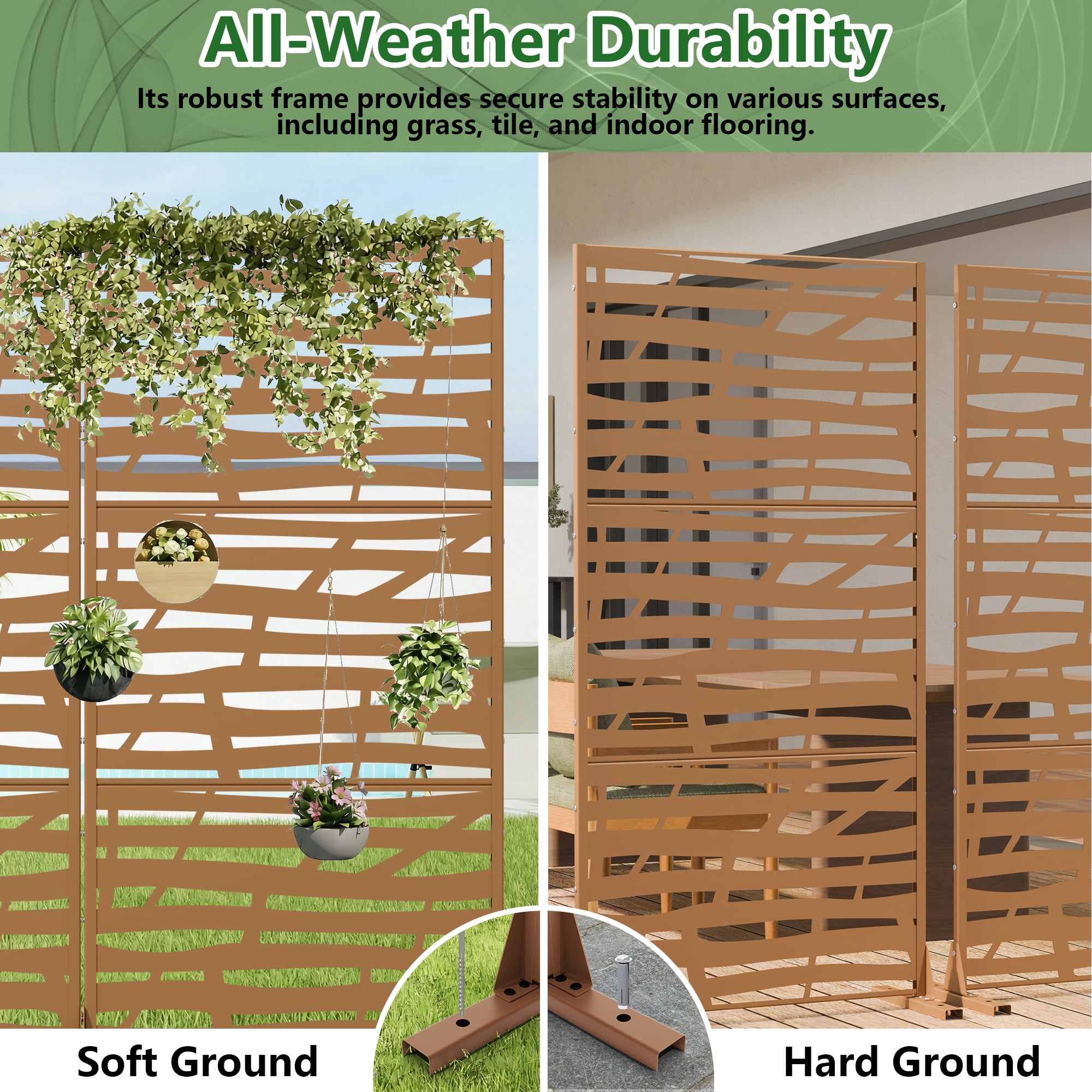 Metal Privacy Screen Fence Panel with Stylish Pattern