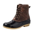 thumbnail image 2 of AUDeals Women's Duck Boots, Lace Up Waterproof Snow Shoes with Two Tone Style and Mid Calf Winter Comfort, 2 of 9