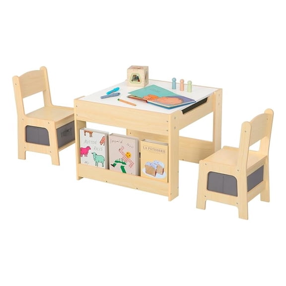 Kids Table and Chairs Ages 3-7, 4 in 1 Toddler Desk and Chair Set with Whiteboard, Blackboard, Storage Drawer and Book Rack. Toddler Activity Table for , and Playroom
