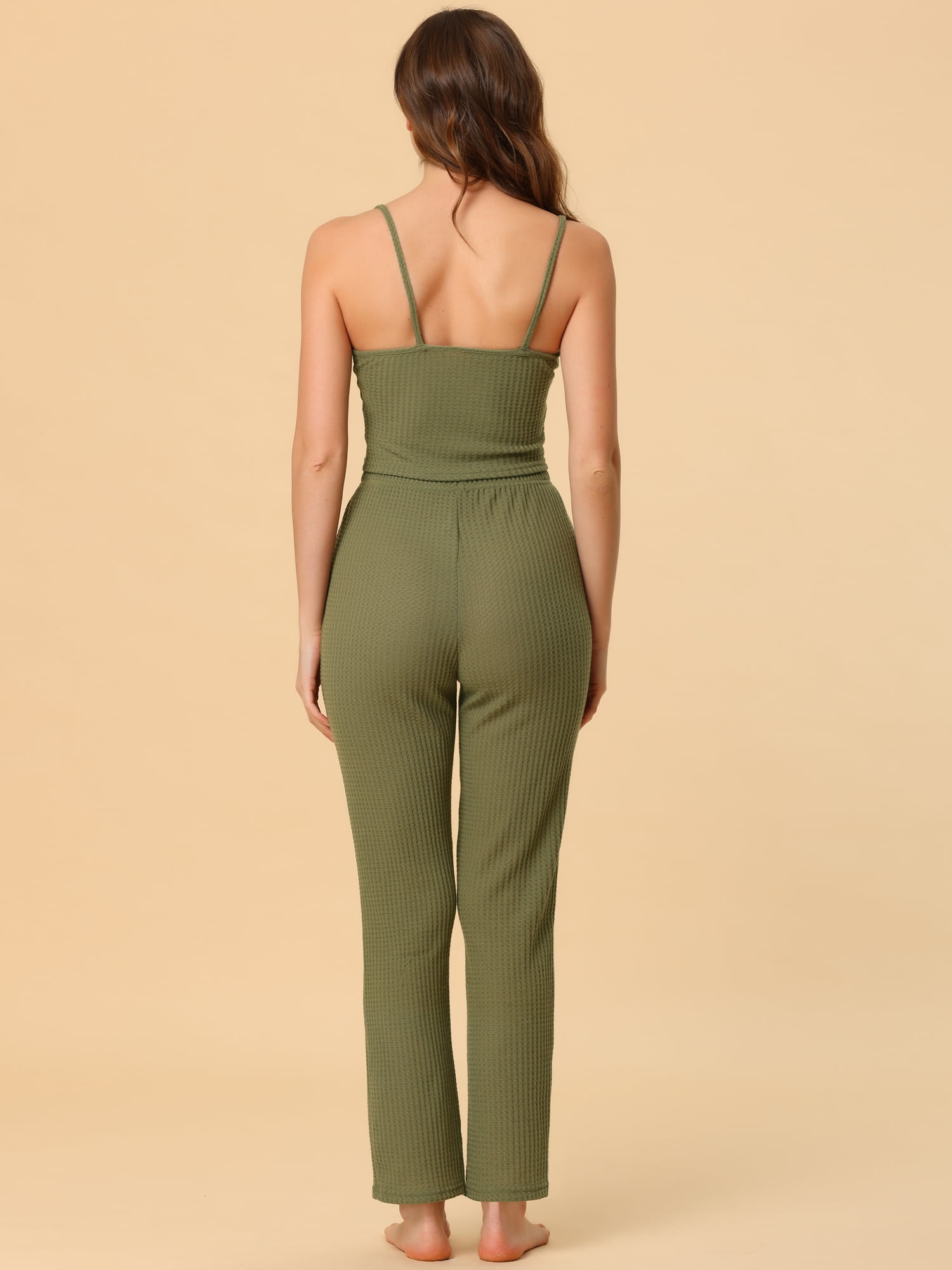Unique Bargains Women's Knit Lounge Pants Shrug Cardigan 3ps Pajama Sleepwear Sets