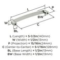 thumbnail image 4 of Amerock Rift 5-1/16 inch Center-to-Center Satin Nickel Cabinet or Furniture Pull, 25 Pack, 4 of 5