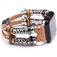 thumbnail image 1 of 9 x 2 x 0.3 inches2 Straps BeigeCompatible con Boho Fancy Apple Watch Band - Pulsera de cuero multicapa vintage para Apple Watch Series 5/4/3 (2 correas beige, 42 mm/44 mm), 1 of 5