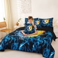 thumbnail image 4 of Erosebridal Soccer Theme 7-Piece Bedding Comforter Set,Boys Ball Sport King Bedding Sets For Kids,Reversible black, 4 of 7