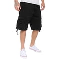 thumbnail image 4 of Mens Casual Slim Fit Cotton Solid Multi-Pocket Cargo Twill Shorts Black 30, 4 of 6