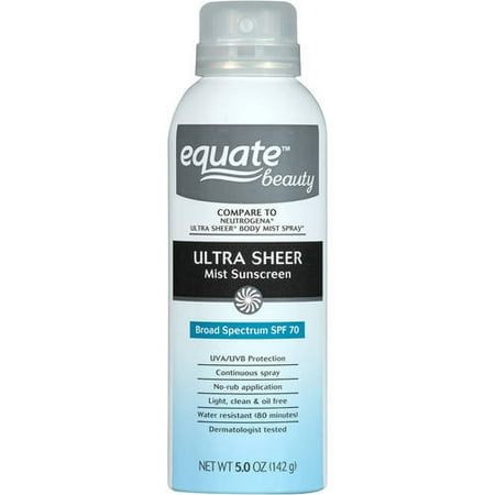 (3 pack) (3 pack) Equate Beauty Ultra Sheer Mist Sunscreen Broad Spectrum, SPF 70, 5.0 Fl Oz
