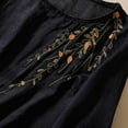 thumbnail image 5 of JGGSPWM Women Loose Cotton Linen Short Sleeve Mexican Embroidered Vintage Peasant Tops Summer Tees Shirts Blouses Black L, 5 of 6