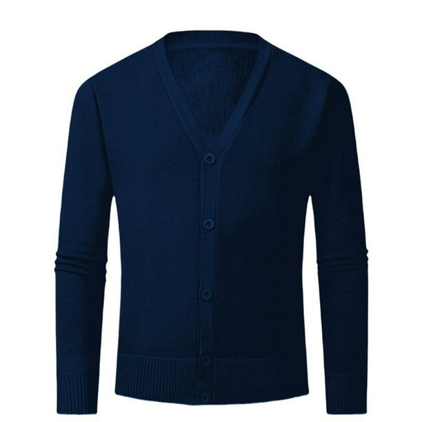 pstuiky camisas de manga larga para hombre, Suéter de punto de color liso con bolsillos abotonados y cuello en V para hombre camisetas de hombre m
