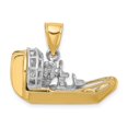 thumbnail image 4 of FB Jewels 14k White and Yellow Two Tone Gold 3D Airboat Two-color Pendant, 4 of 5
