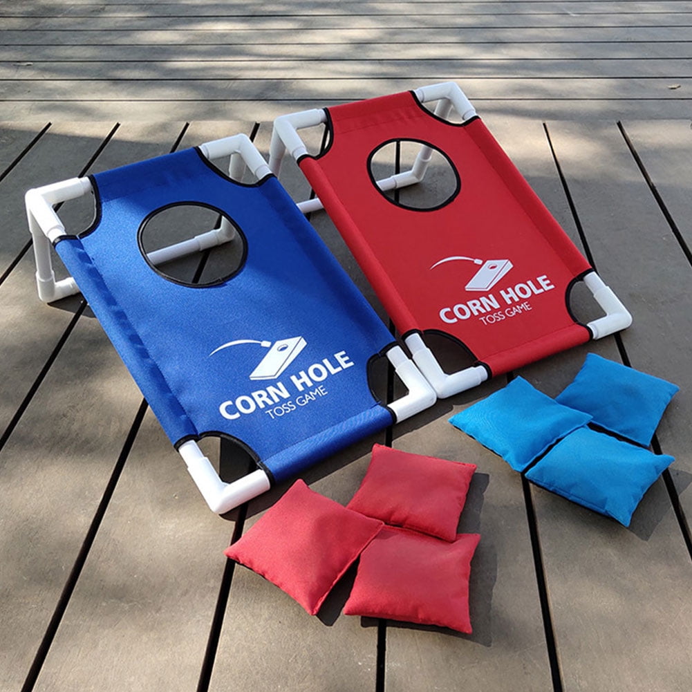 RECYCLABLE CORRUGATED CARDBOARD Outdoor Games Tailgating Beach Games Bean Bag Toss Game 4X2 Regulation Size Corn Hole Outdoor Game with Cornhole bags Yard Games with Corn Hole Bean Bags 