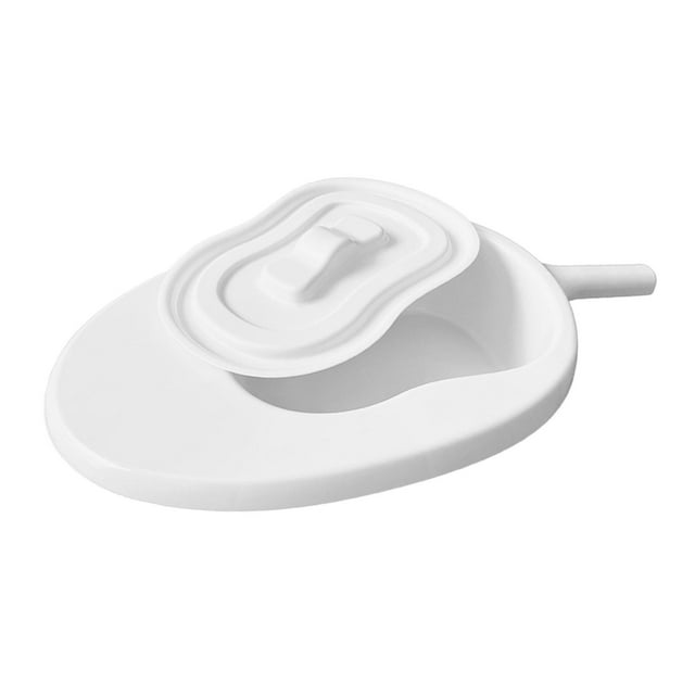 Bedpan Adult Slipper Bed Pan with Lid for Personal Home Use And Nursing Care Use White