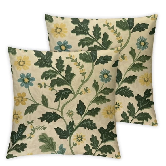 BANET Decorative Pillowcases  Pack of 2 Throw Pillow Covers Farmhouse Pillow Cushion Cases Boho Home Decor Square Floral Pillow Case(Small Crushed Flower) 12x12in