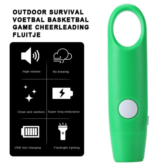 Worgeous 1Pack Green Plastic Electronic Whistle for Outdoor Activities Hiking Fishing Camping Sports Events