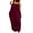 Burgundy, variant on TFEOQRY Women's Summer Long Dress with Pockets Empire Waist Casual Crew Neck Short Sleeve Solid Color Maxi Dress