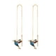 thumbnail image 2 of Pendientes largos con colgante de colibrí de circonitas y alas extendidas para mujer, 2 of 2