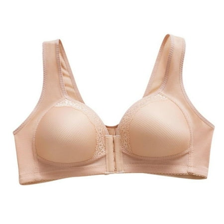 

Fantadool Women Underwear Breathable Thin Section No Steel Ring Bras Front Buckle Adjustable Push Up Bra Comfortable Full Cup Bra