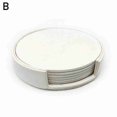 thumbnail image 1 of Ensemble de 6 Pcs Dessous de Verre Ronds en Cuir PU pour Boisson et Café Napperons Tapis Napperon de Table, 1 of 9
