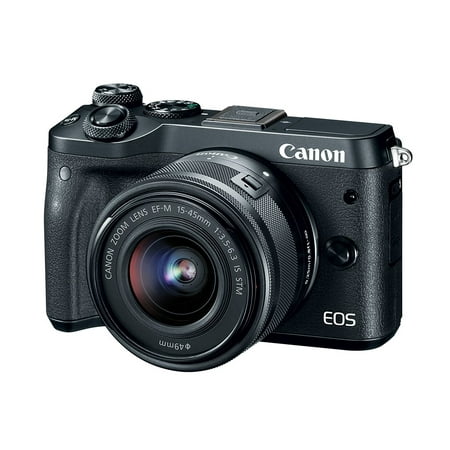 Canon EOS M6 Mirrorless Digital Camera with 15-45mm Lens (Black) - International