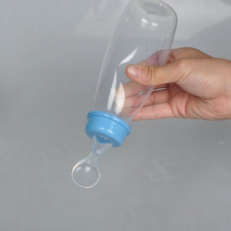 Silicone Squeeze Bottle Spoon Baby Feeding Cereal Rice Juice