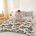 thumbnail image 3 of Feelyou Vintage Game Fish Ocean Bedding Comforter Set for Boys Girls, Retro Stream Lake Marine Wildlife Full Bedding Set, Brown, Grey Reversible, 7 Pieces, 3 of 7