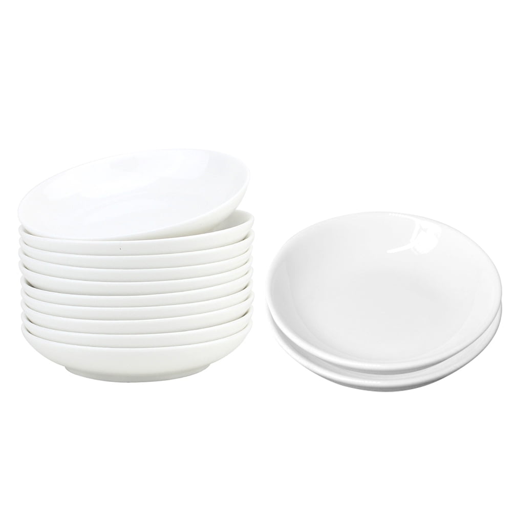 HOMEMAXS 12 Pcs Dish Ceramic Ink Disc Art Palette 10X10CM White