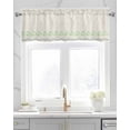 thumbnail image 2 of Spring Weeping Flower Linen Curtain Valance for Bedroom/Bathroom/Kitchen/Office/Living/Dining Room Window,Blossom Vine Watercolor Green Leaves Rod Pocket Topper Decorative Cafe Drapes Panel 54"x18", 2 of 6
