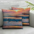 thumbnail image 3 of Shiartex beautiful beach sunset Print Decorative Throw Pillow Covers Corduroy Cushion Covers Soft Throw Pillow Case Sofa Pillow Case Square Cushion Case for Living Room Bed Couch Car Home Decor, 3 of 5