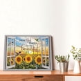 thumbnail image 4 of Farmhouse Sunflower Wall Art Window Christian Hummingbird Bible Verse Pictures Wall Decor Scripture Quotes Canvas Painting Print Artwork Framed for Living Room Bedroom Bathroom 16"×12", 4 of 6