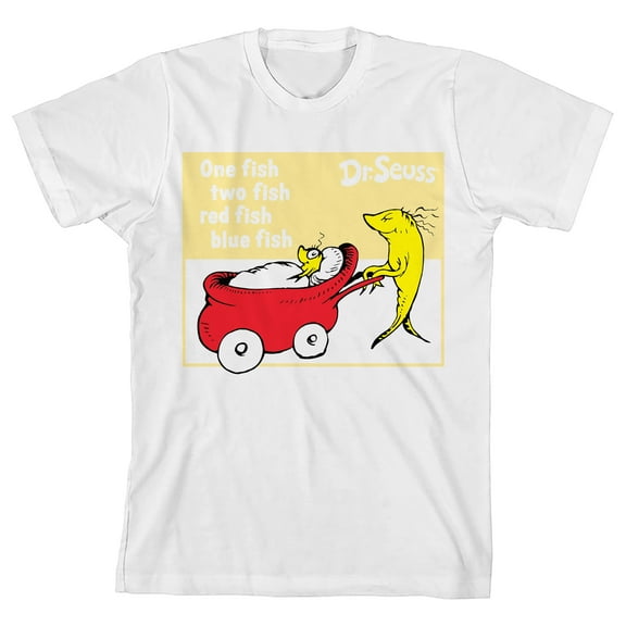 Dr. Seuss's One Fish Two Fish Youth White Short Sleeve Tee-Small