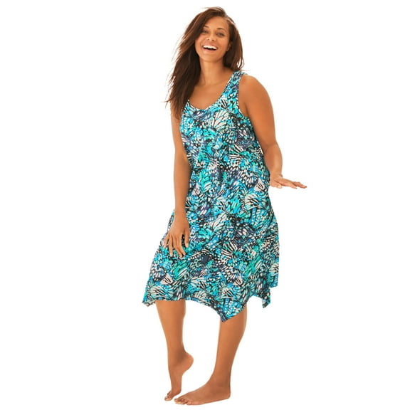 Swim 365 Women's Plus Size Sharktail Beach Cover Up