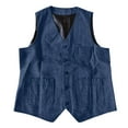 thumbnail image 4 of RYDCOT Mens Sleeveless V-Neck Single Breasted Vest Solid Color Outdoor Multi Pocket Top Light Blue, 4 of 4