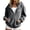 Gray, variant on Leopard Print Hoodies for Women Quarter Zip Drawstring Long Sleeve Pullover Relaxed Fit Casual Trendy Y2k Sweatshirts With Kangaroo Pocket