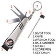 thumbnail image 2 of 1Pcs Multi-Function Golf Tools Magnetic Ball mark Clean Brush Score Pen Golf Divot Golf Clubs Stainless Steel With Knife Wrench Light Grey, 2 of 5