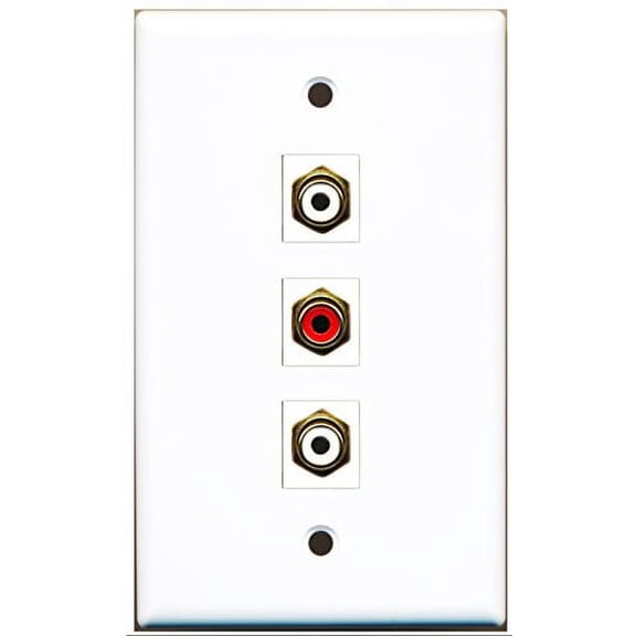 RiteAV - 1 Port RCA Red 2 Port RCA White Wall Plate