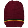 thumbnail image 3 of Burgundy Rasta Reggae Style Winter Ski Crochet Beret Baggy Oversize Slouchy Beanie Hat, 3 of 3