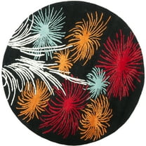 SAFAVIEH Soho Jared Geometric Area Rug, Black/Multi, 6' x 6' Round