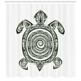 thumbnail image 3 of Ambesonne Tribal Shower Curtain, Turtle Maori, 69"Wx84"L, Black and White, 3 of 3
