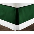 thumbnail image 3 of Luxury 1 Piece Split Corner Two Tone Tailored Bed Skirt, Full Size 18 Inch Deep Pocket, 100% Egyptian Cotton, 800 Thread Count, Solid White/Green Color., 3 of 3