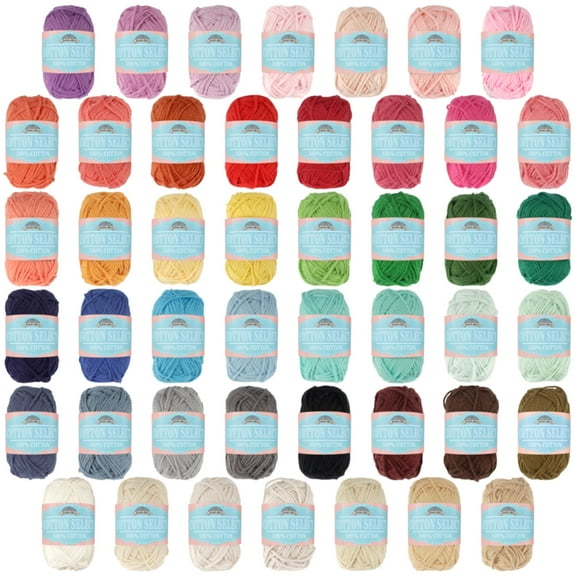 JubileeYarn Cotton Select Bonbon Yarn - Sport Weight - 10g/Skein - Variety Pack - 20 Skeins