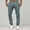 Blue, variant on Daolelai Men's Casual Solid Color Straight Leg Trousers Button Waist Pocket Casual Pants
