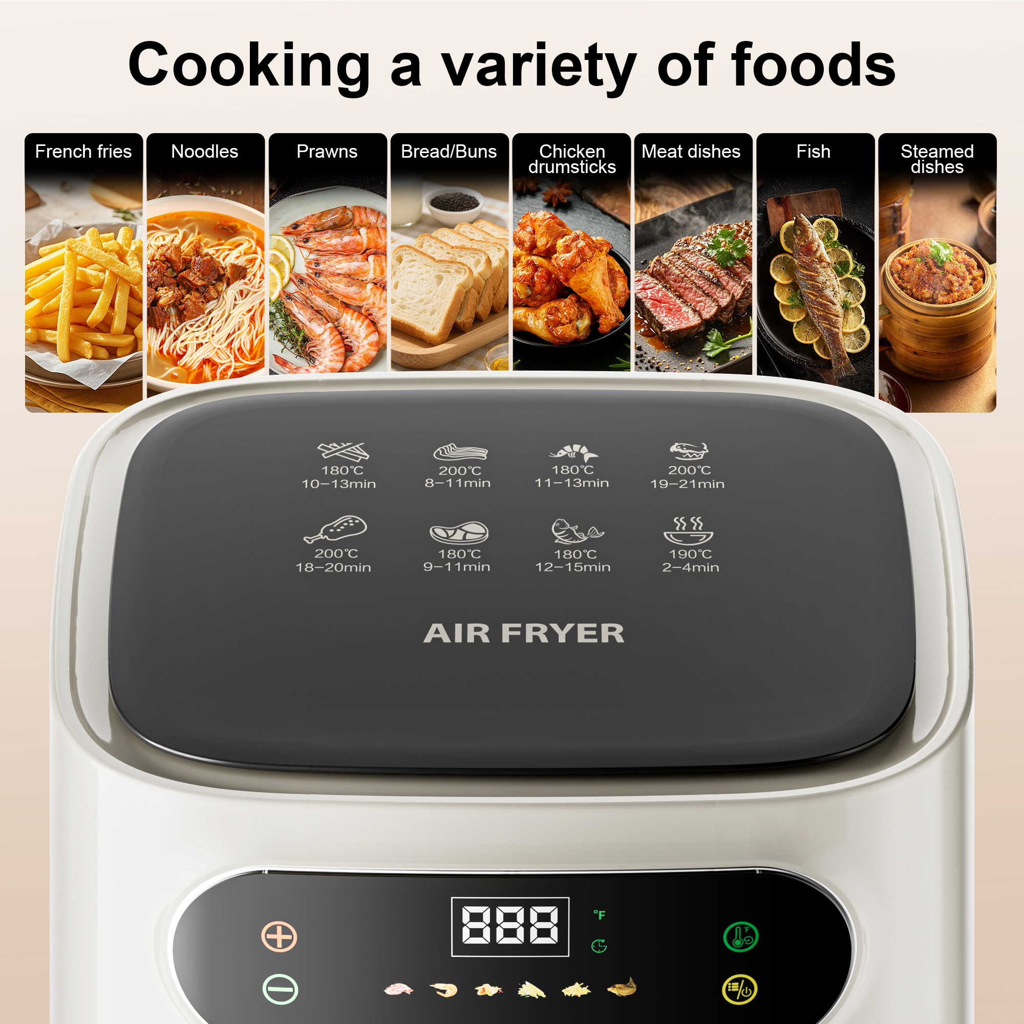 Hicloud 7.5Qt Air Fryer, 1600W, 6 Presets photo 2