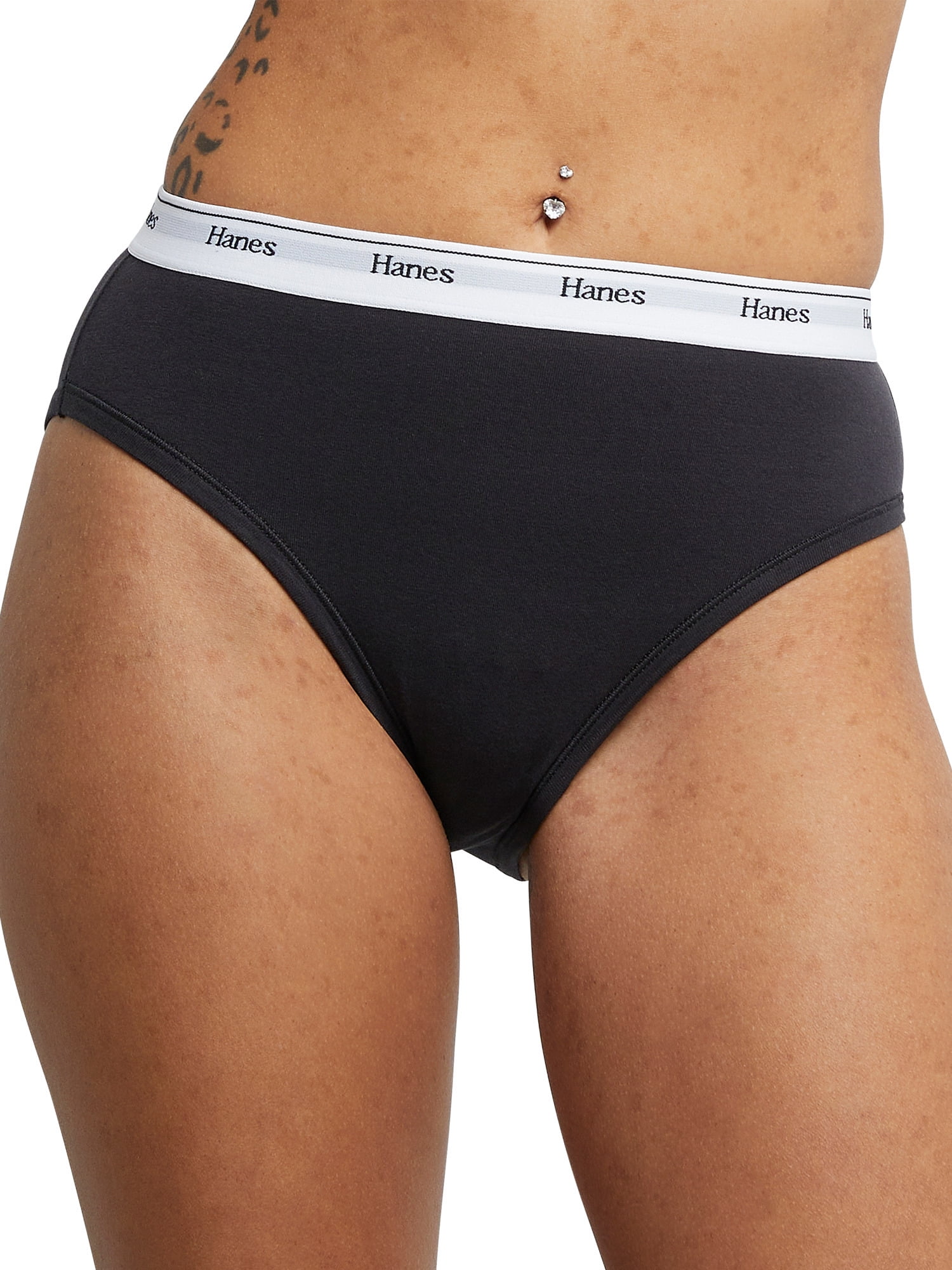 Hanes Originals Women's Cotton Stretch Hi-Leg Underwear, 3-Pack