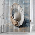 thumbnail image 2 of Oil Painting Texture Bathroom Shower Curtain, Ocean Shell Modern Style Waterproof Washable Soft Bath Curtain for Bathtub Decor with 12 Hooks&Grommet, 60x72 Inch, 2 of 9
