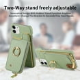 thumbnail image 6 of Compatible for iPhone 12 Mini Zipper Wallet Case with Card Holder, Rotation Ring Kickstand Case, PU Leather Card Slots RFID Blocking Protection Phone Case Shockproof Cover, Mint, 6 of 10